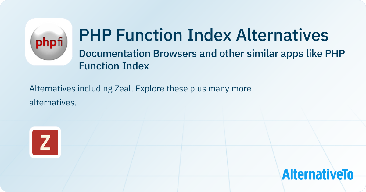 PHP Function Index Alternatives: Top 1 Documentation Browsers & Similar ...