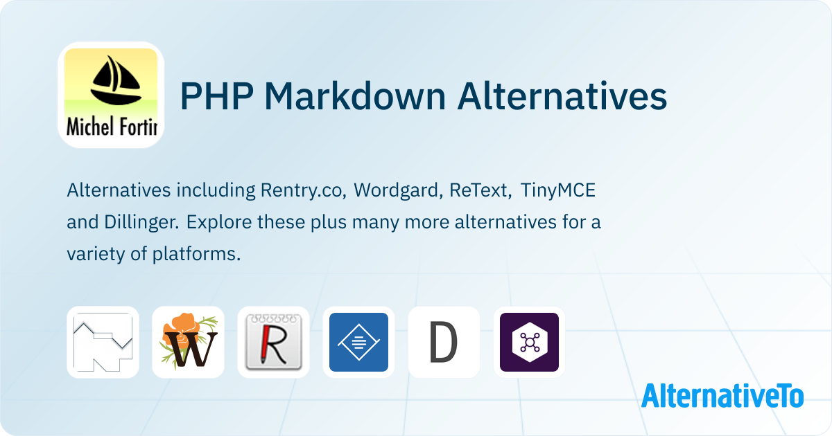 PHP Markdown Alternatives - Explore Similar Apps & Services | AlternativeTo