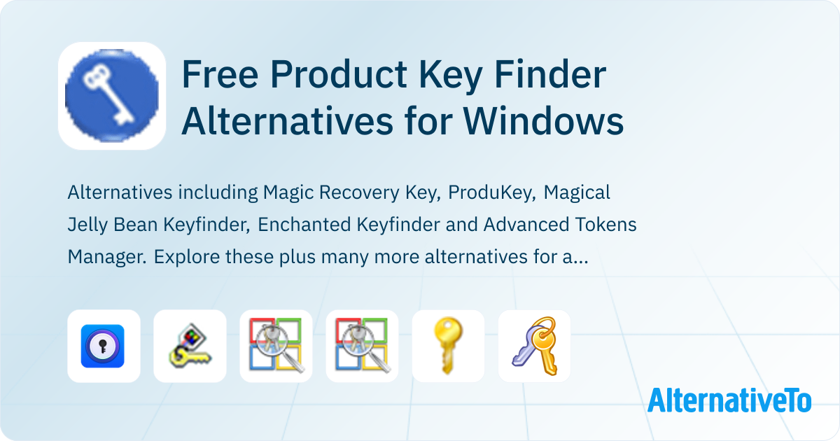 Free Product Key Finder Alternatives for Windows | AlternativeTo