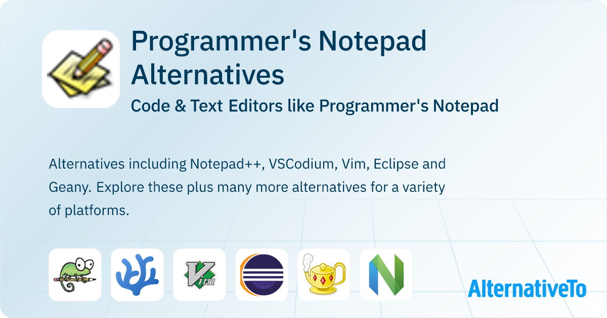 Programmer's Notepad Alternatives: Top 12 Code Editors | AlternativeTo