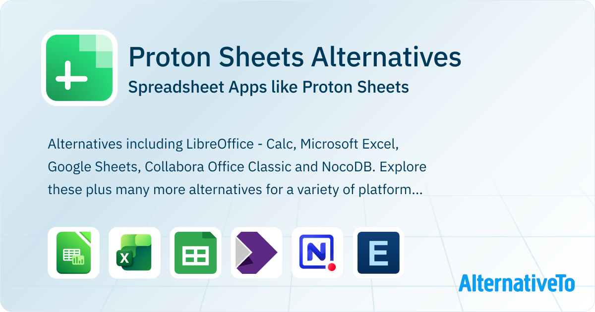 Proton Sheets Alternatives: Top 12 Spreadsheet Apps & Similar Websites ...
