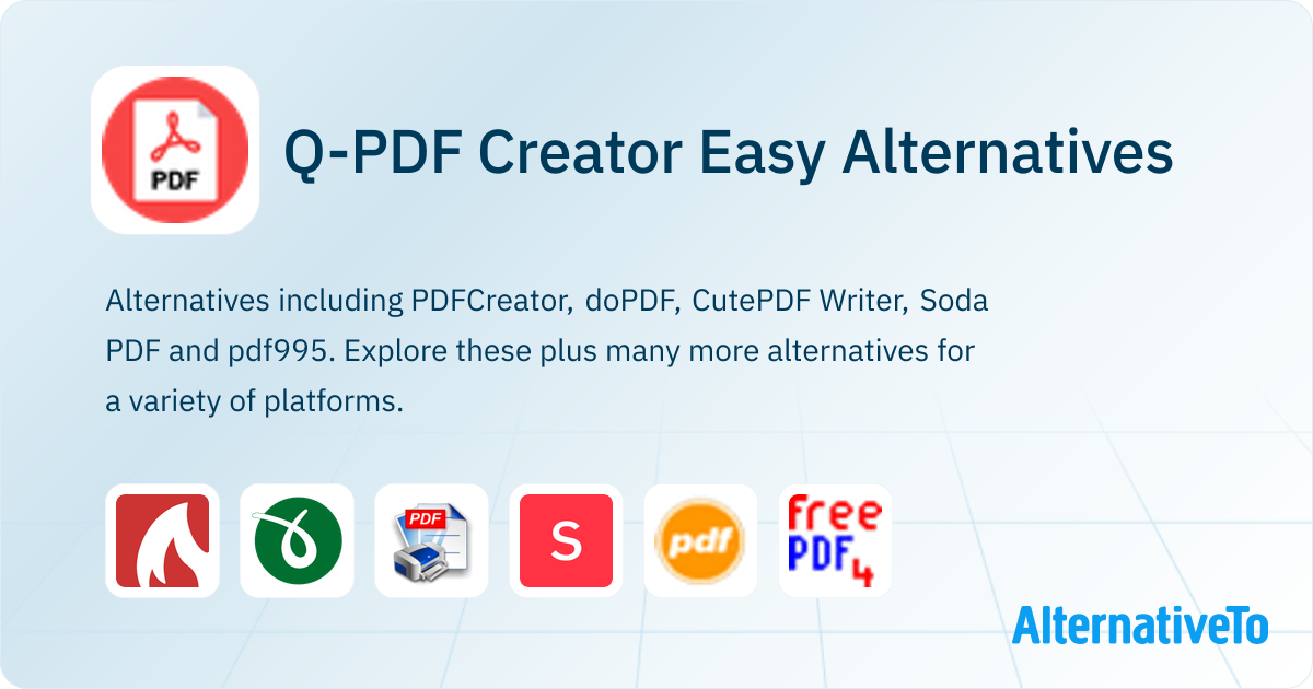 Q-PDF Creator Easy Alternatives - Explore Similar Software | AlternativeTo