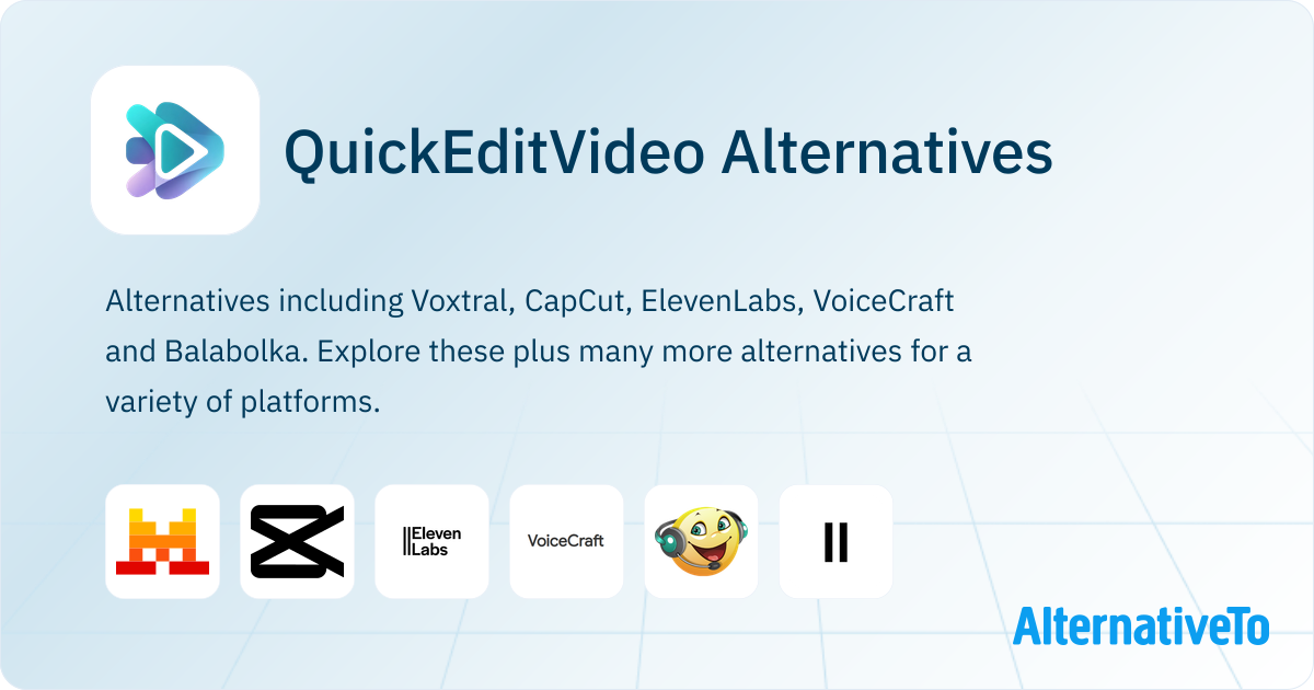 QuickEditVideo Alternatives - Explore Similar Sites & Apps | AlternativeTo