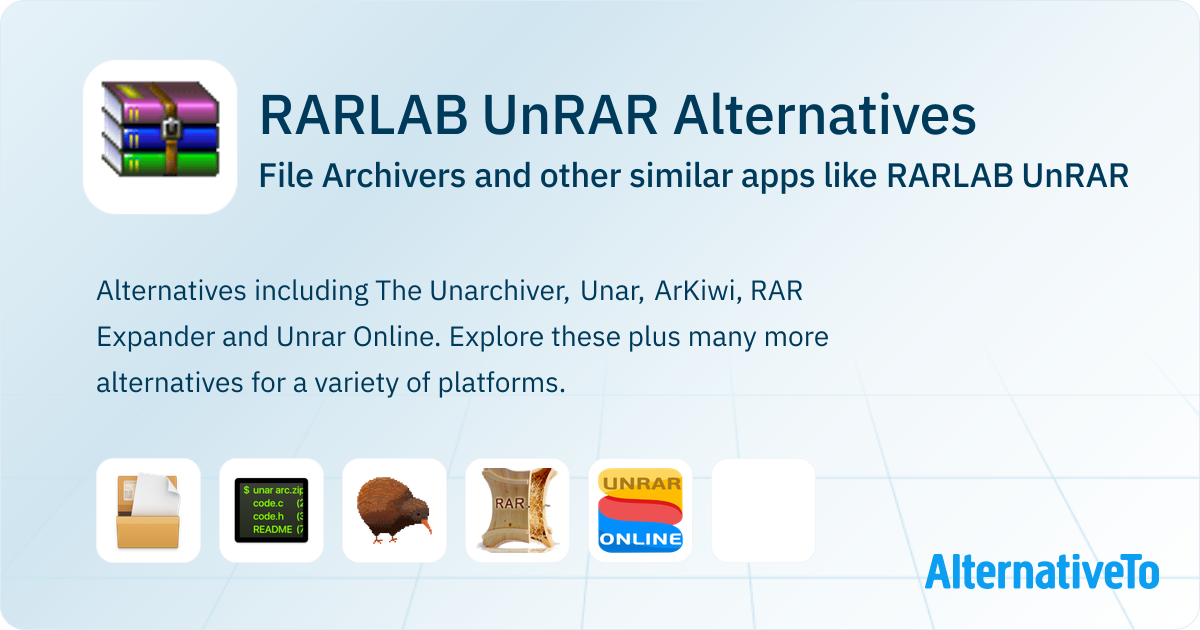 RARLAB UnRAR Alternatives: Top 8 File Archivers & Similar Apps ...