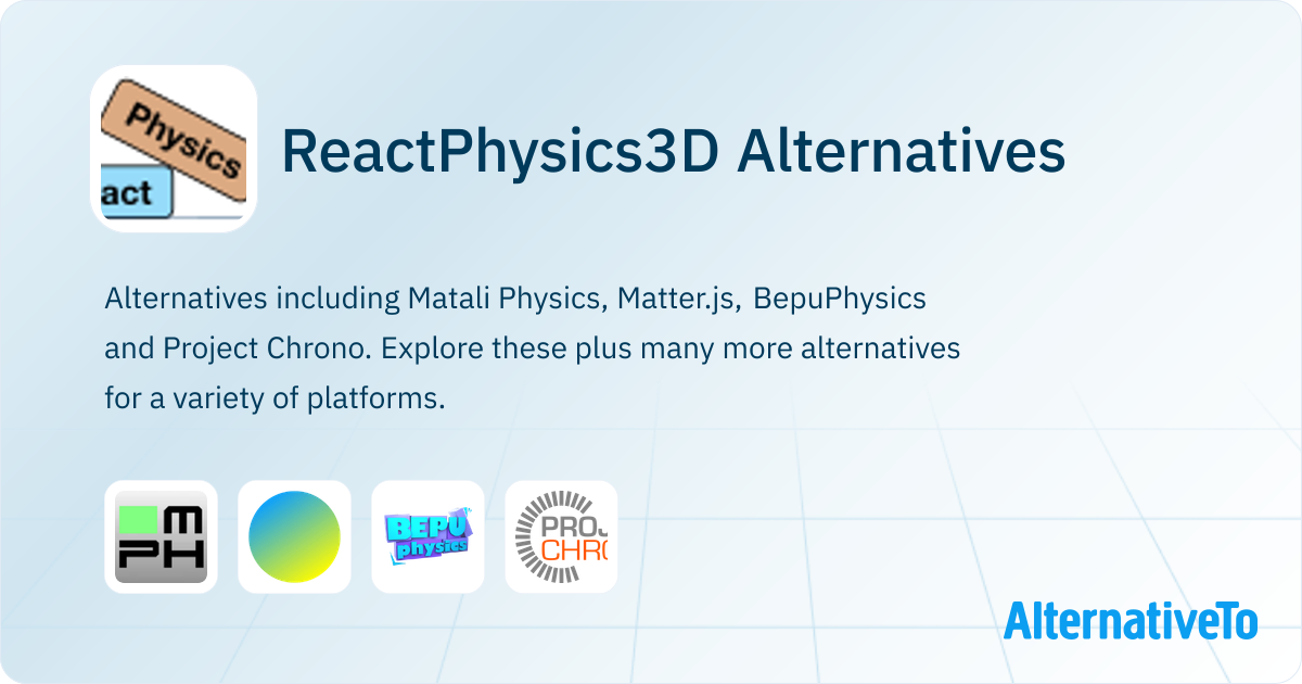 ReactPhysics3D Alternatives - Explore Similar Software | AlternativeTo
