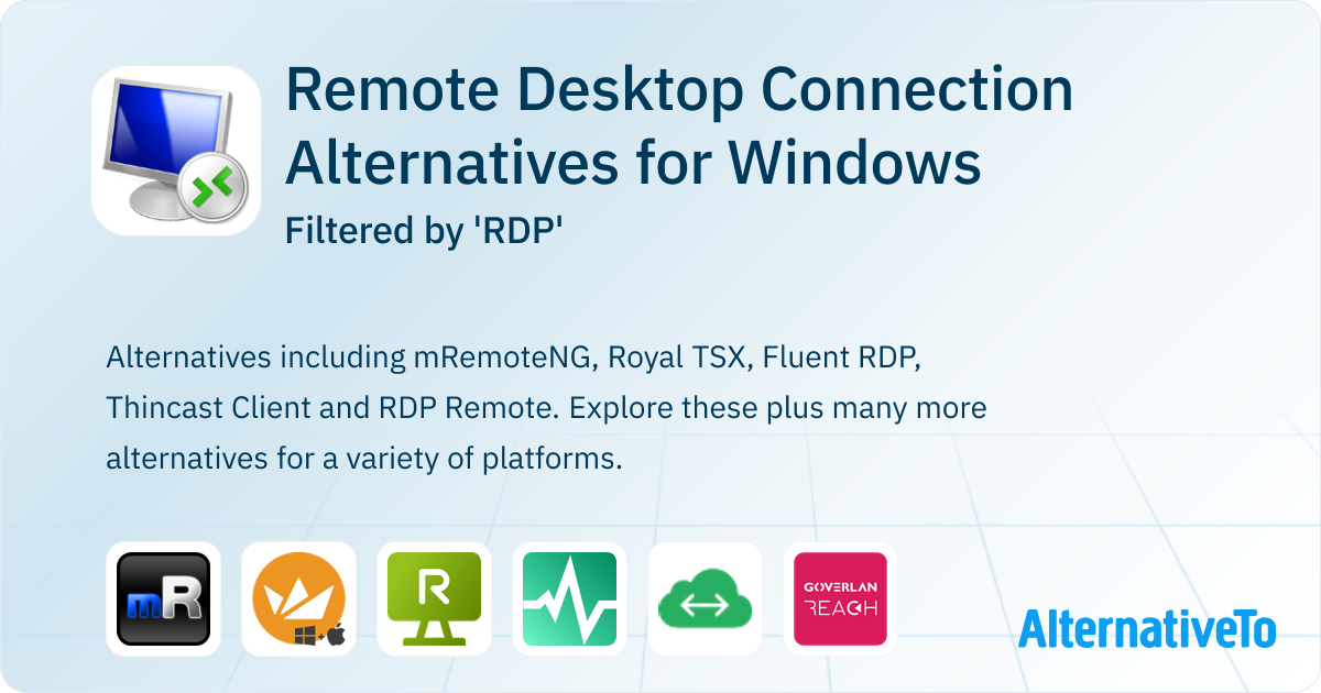 Mremoteng Rdp Alternative Remote Desktop Connection Alternatives for Windows filtered by 'RDP ...
