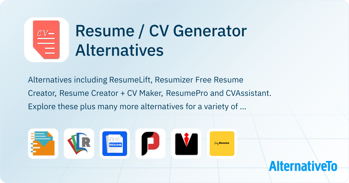 Resume / CV Generator Alternatives and Similar Apps | AlternativeTo