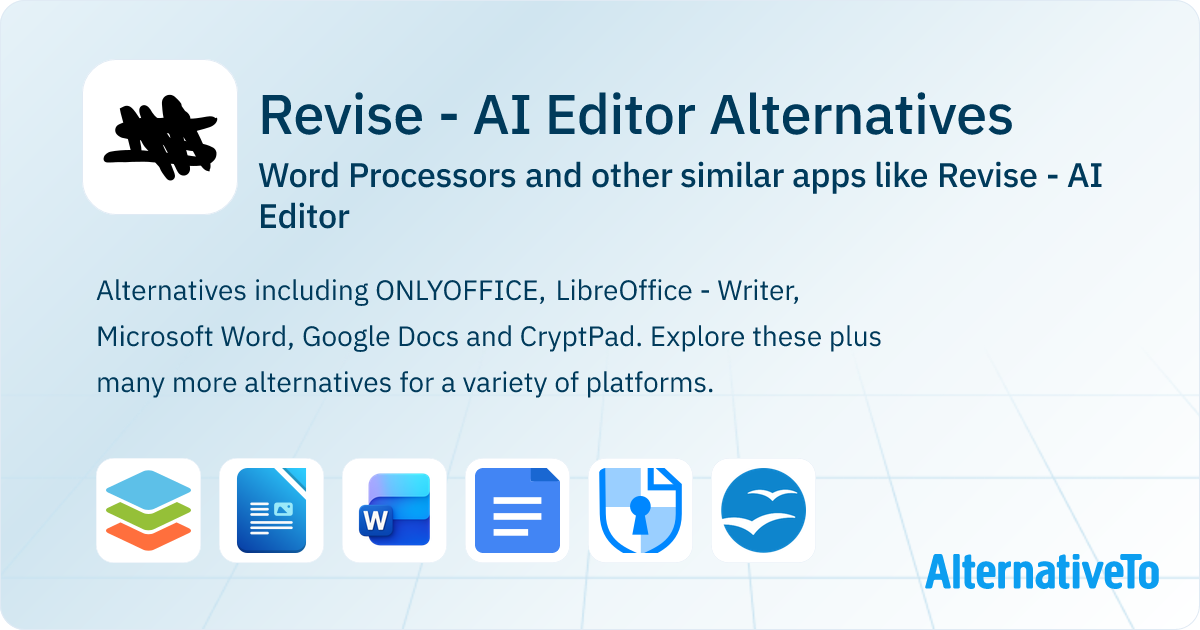Revise - AI Editor Alternatives: Word Processors & Similar Apps - Page ...