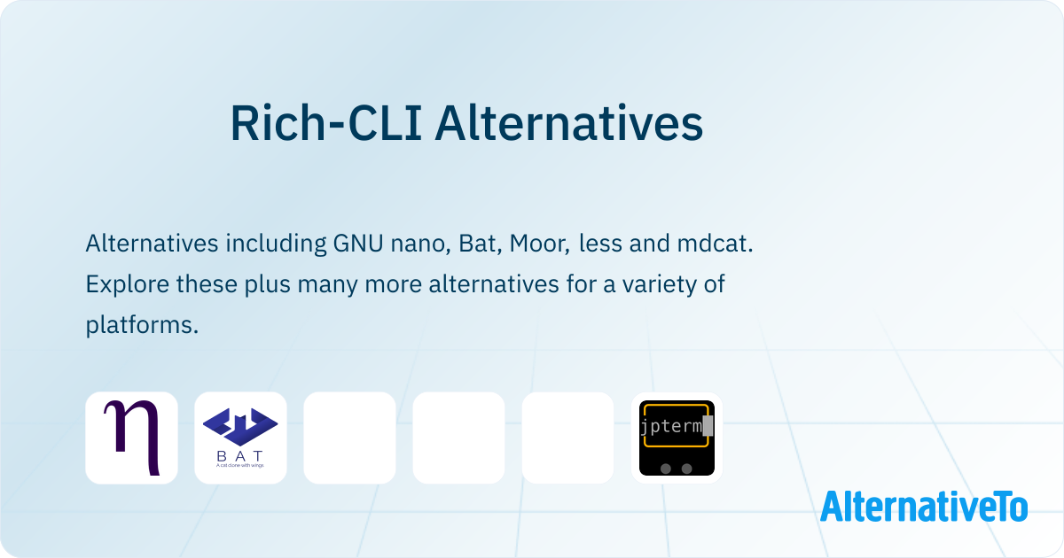 Rich Cli Examples Rich-CLI Alternatives - Explore Similar Software | AlternativeTo