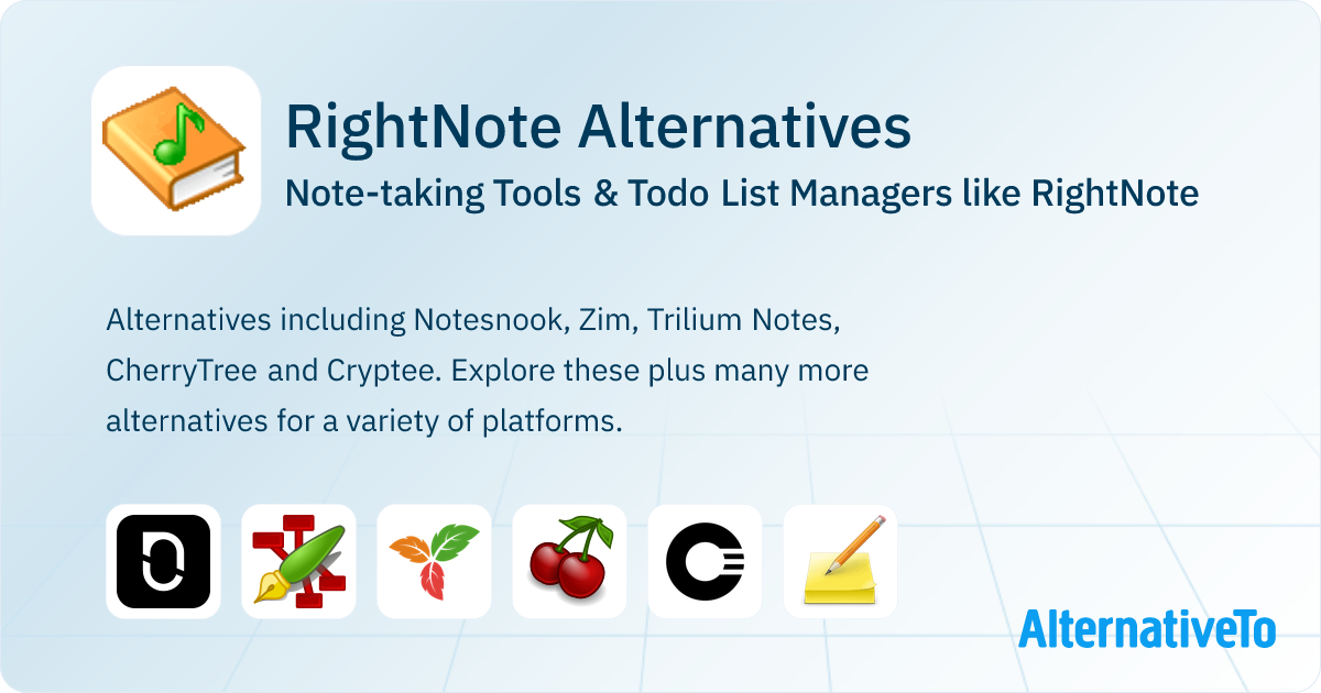 RightNote Alternatives: Top 12 Note-taking Tools | AlternativeTo
