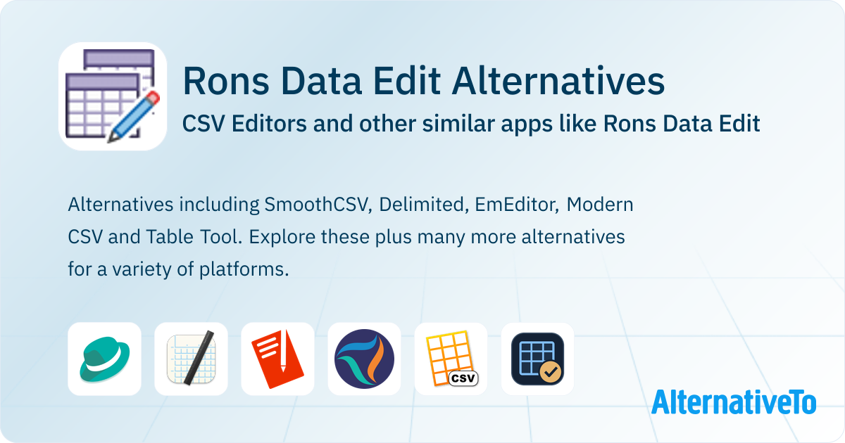 Rons Data Edit Alternatives: Top 21 CSV Editors & Similar Apps ...