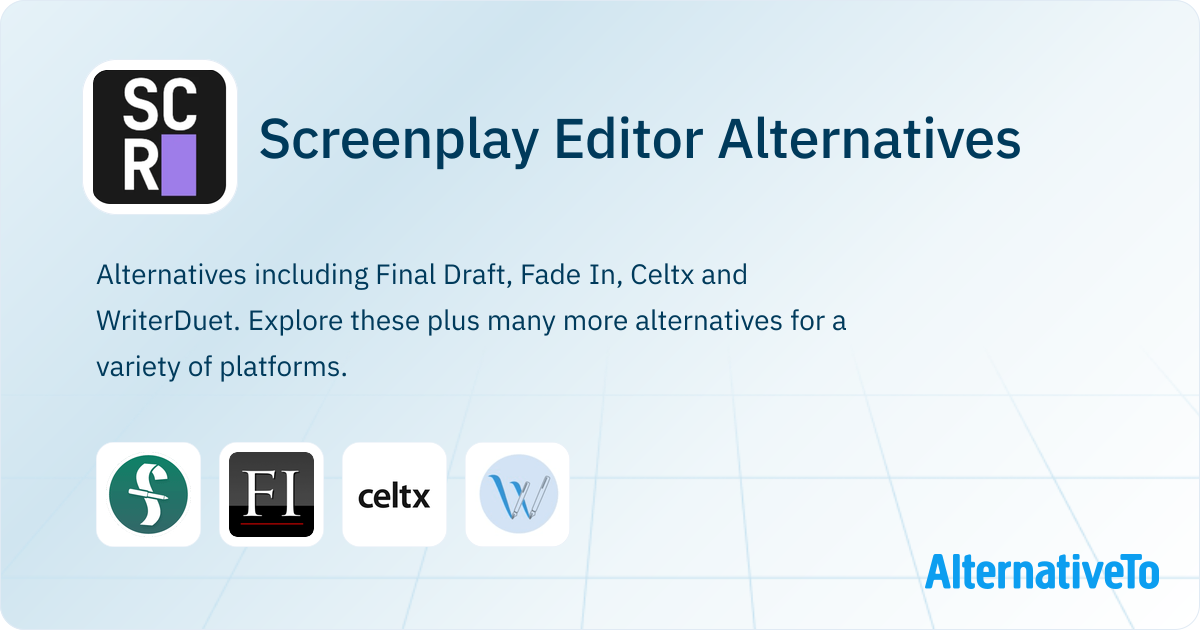 Screenplay Editor Alternatives - Explore Similar Software | AlternativeTo