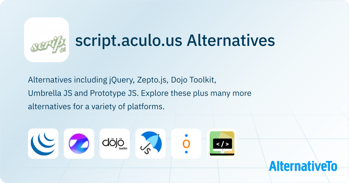 script.aculo.us Alternatives - Explore Similar Software | AlternativeTo