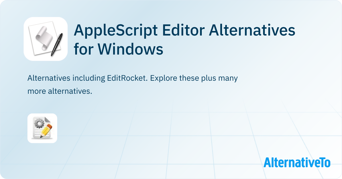 scripting alternatives for tp3: applescript and... AppleScript Editor Alternatives for Windows: Top 1 IDEs & Similar Apps ...