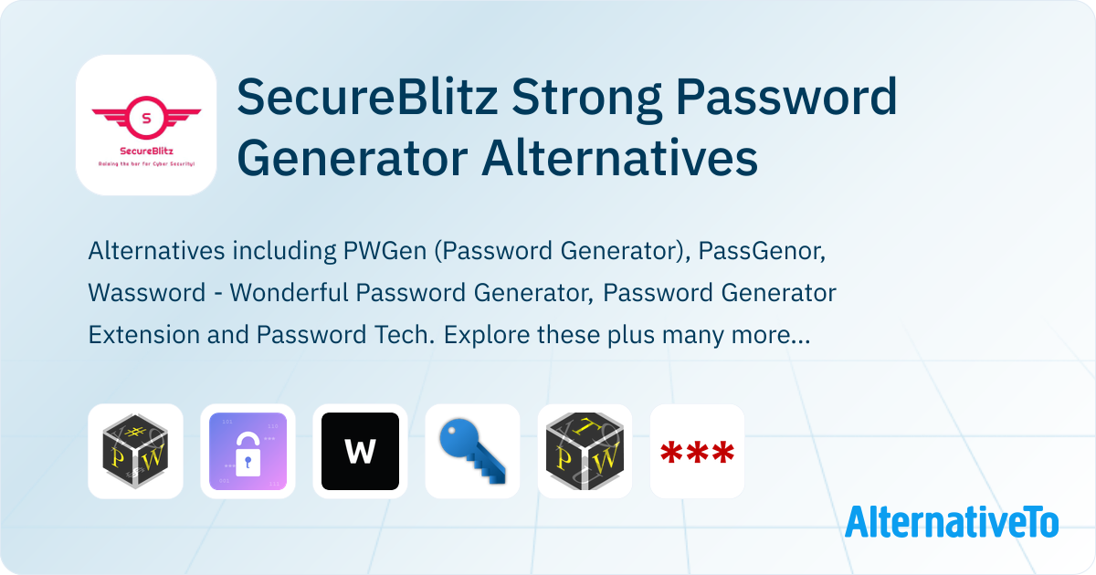 SecureBlitz Strong Password Generator Alternatives - Explore Similar ...