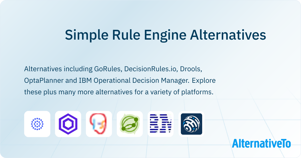 Simple Rule Engine Alternatives - Explore Similar Software | AlternativeTo