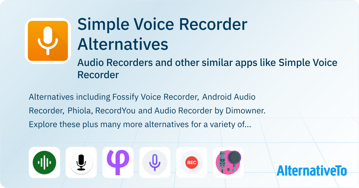 Simple Audio Recorder Simple Voice Recorder Alternatives: Top 12 Audio Recorders & Similar ...