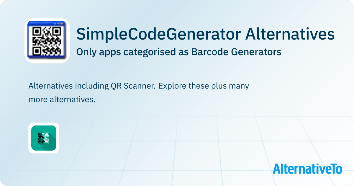 SimpleCodeGenerator Alternatives: Top 1 Barcode Generators | AlternativeTo