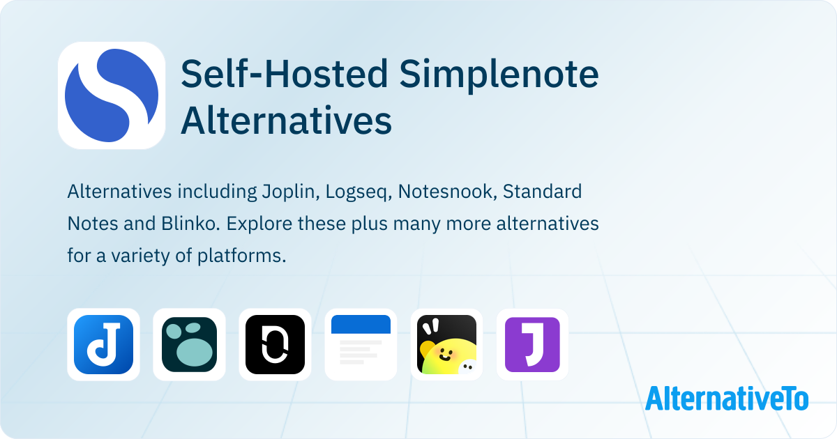Simple Note Alternatives Simplenote Alternatives: Top 18 Self-Hosted Note-taking Tools ...