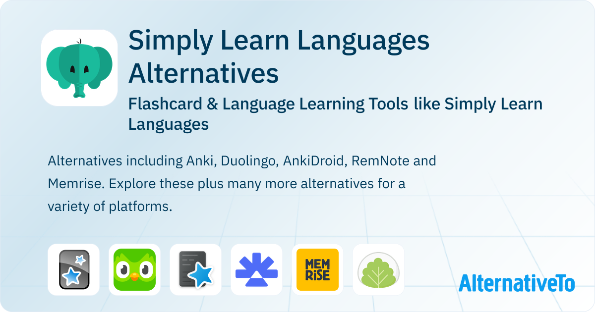 Alternative Language Learning Methods Simply Learn Languages Alternatives: Top 12 Flashcard Learning Tools ...