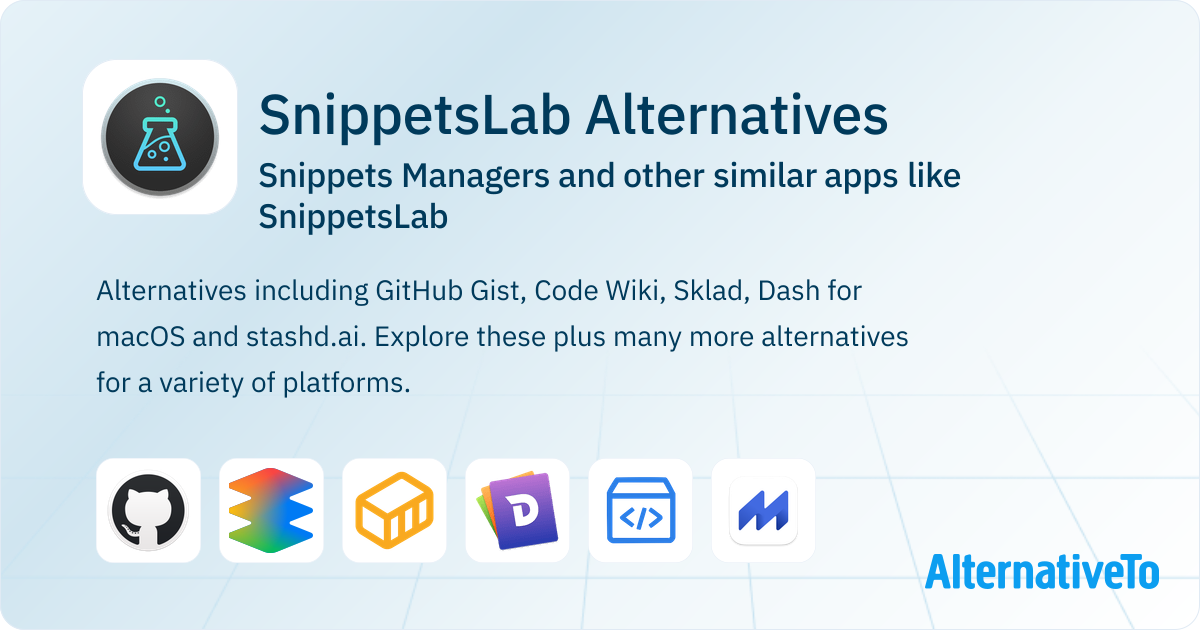 SnippetsLab Alternatives: Top 12 Snippets Managers & Similar Apps ...