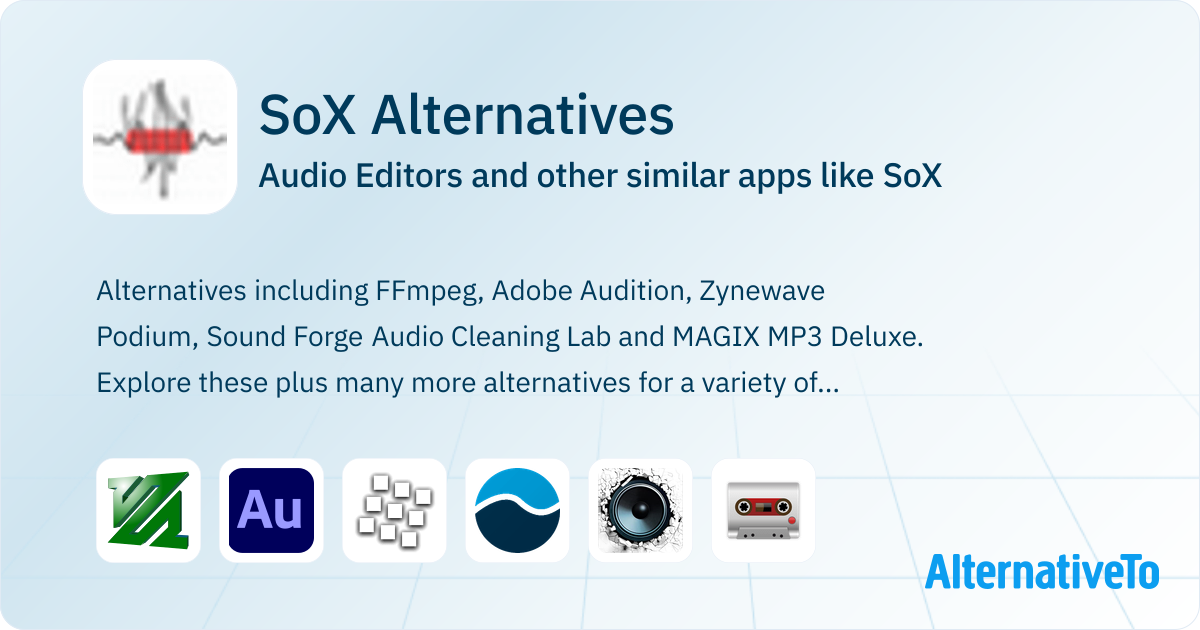 SoX Alternatives: Top 20 Audio Editors & Similar Apps | AlternativeTo