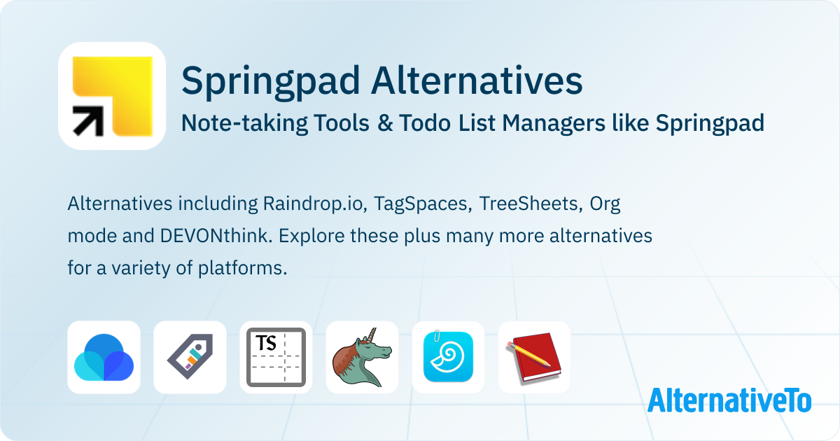Springpad Alternatives: Top 12 Note-taking Tools | AlternativeTo