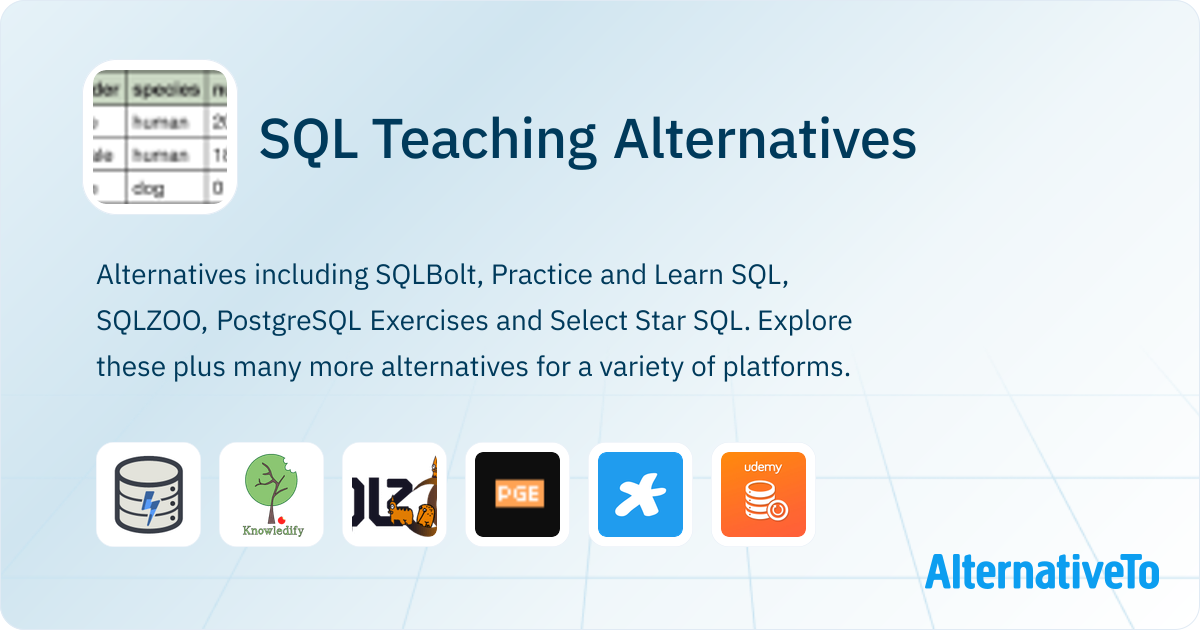 SQL Teaching Alternatives - Explore Similar Sites & Apps | AlternativeTo