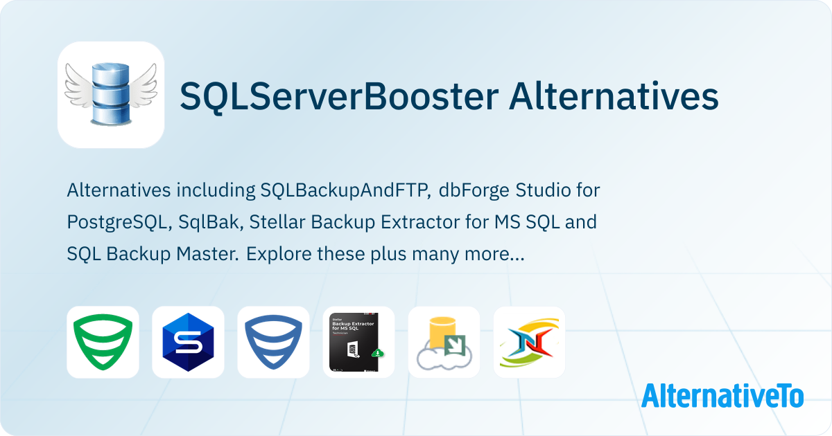 SQLServerBooster Alternatives - Explore Similar Software | AlternativeTo