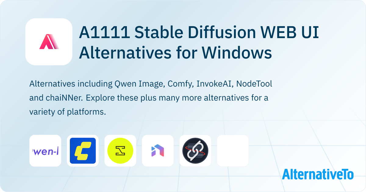 A1111 Stable Diffusion WEB UI Alternatives for Windows: Top 23 AI Image ...