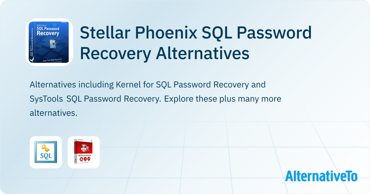 Stellar Phoenix SQL Password Recovery Alternatives - Explore Similar ...
