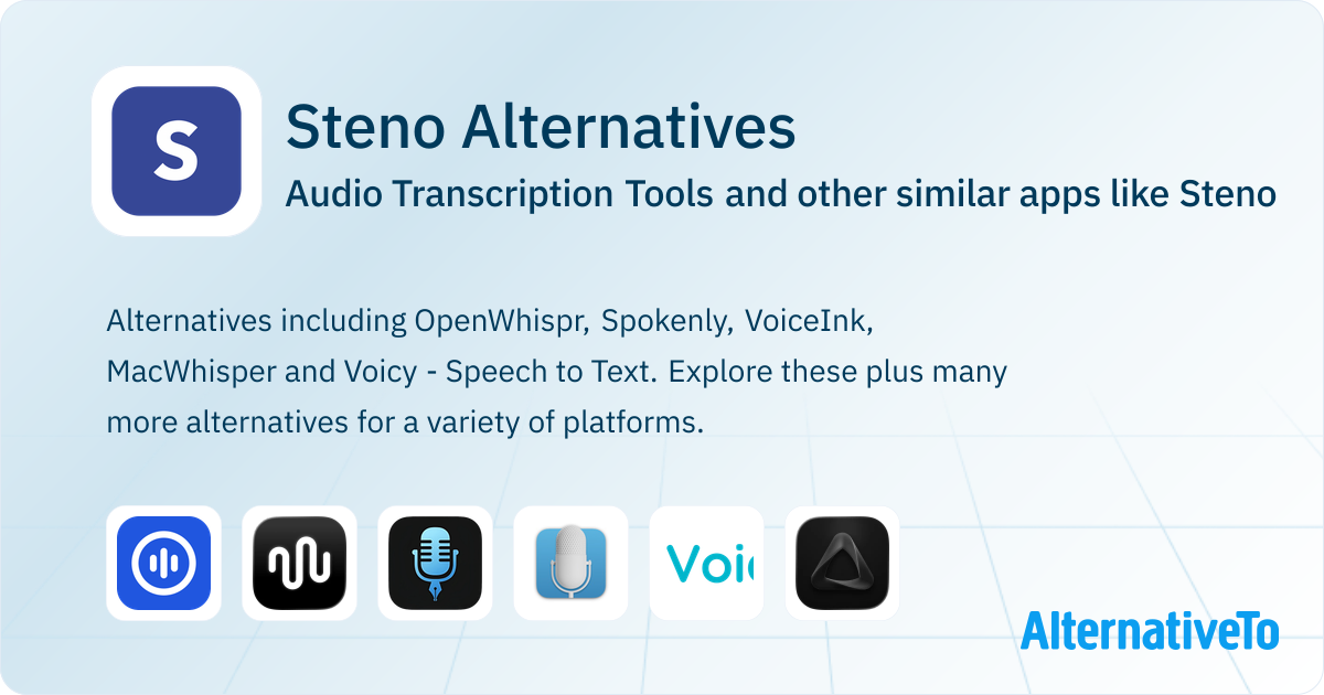 Steono Steno Alternatives: Top 9 Audio Transcription Tools & Similar Apps ...