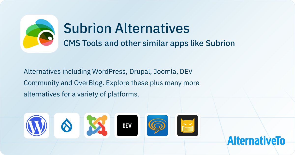 Subrion Alternatives: Top 19 CMS Tools & Similar Apps | AlternativeTo