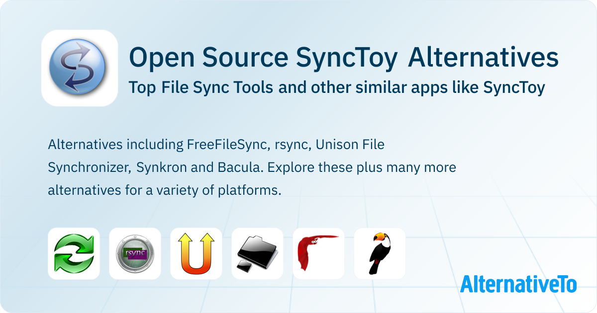 Open Source SyncToy Alternatives: Top 23 File Sync Tools | AlternativeTo