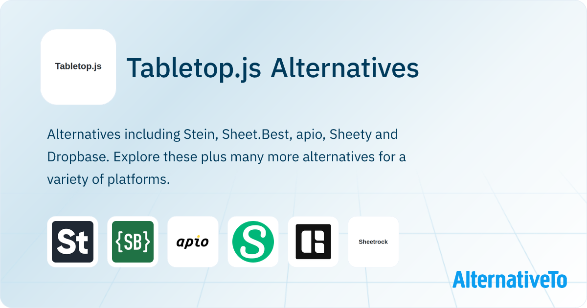 Tabletop.js Alternatives - Explore Similar Sites & Apps | AlternativeTo