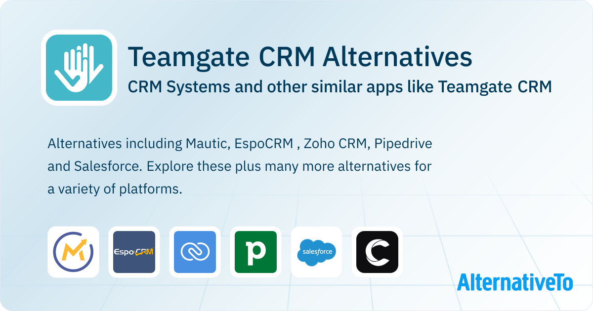 Teamgate CRM Competitors: Top 12 Alternative CRM Systems | AlternativeTo