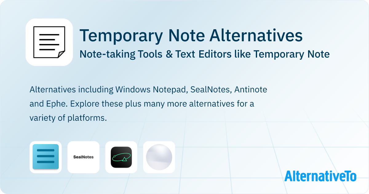Temporary Note Alternatives: Top 4 Note-taking Tools | AlternativeTo