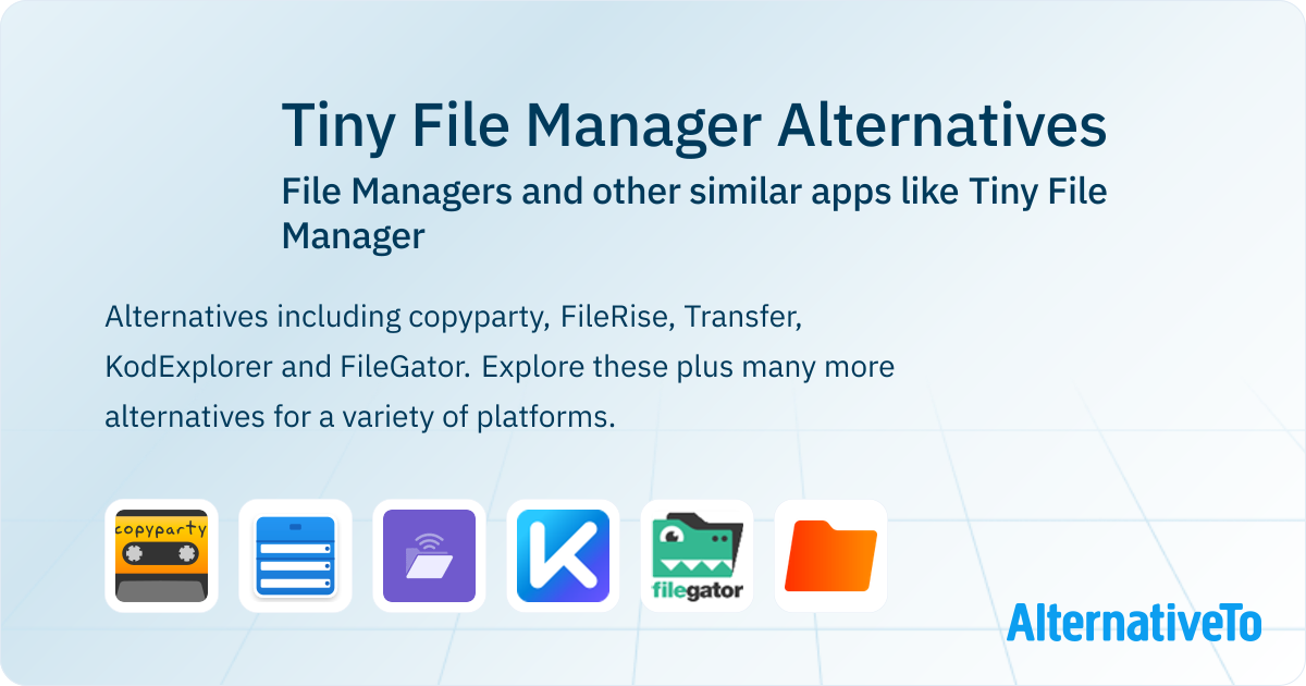 Tiny File Manager Tiny File Manager Alternatives: Top 6 File Managers & Similar Apps ...