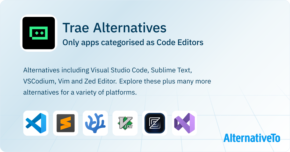 Trae Alternatives: Top 12 Code Editors | AlternativeTo