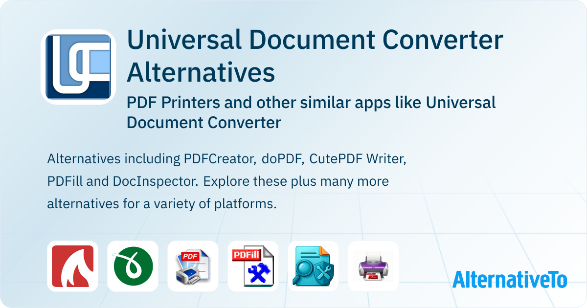 Universal Document Converter Alternatives: Top 12 PDF Printers ...