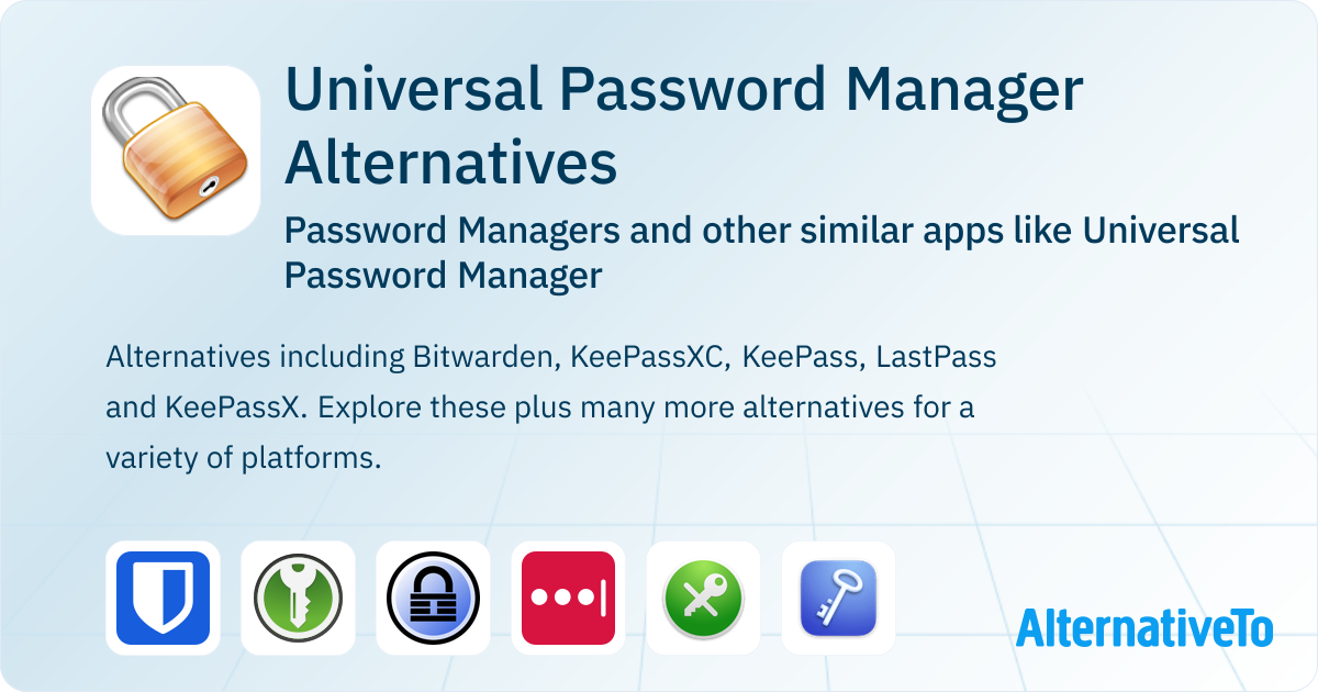 Universal Password Manager Alternatives: Top 12 Password Managers ...