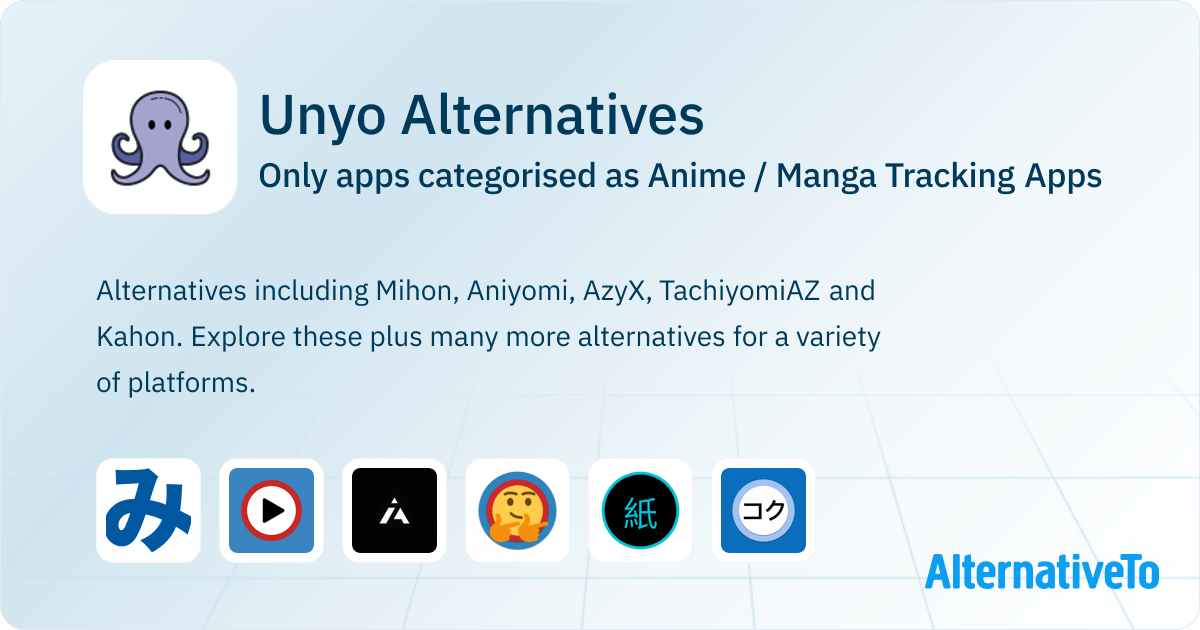 Unyo Alternatives: Top 8 Anime / Manga Tracking Apps | AlternativeTo
