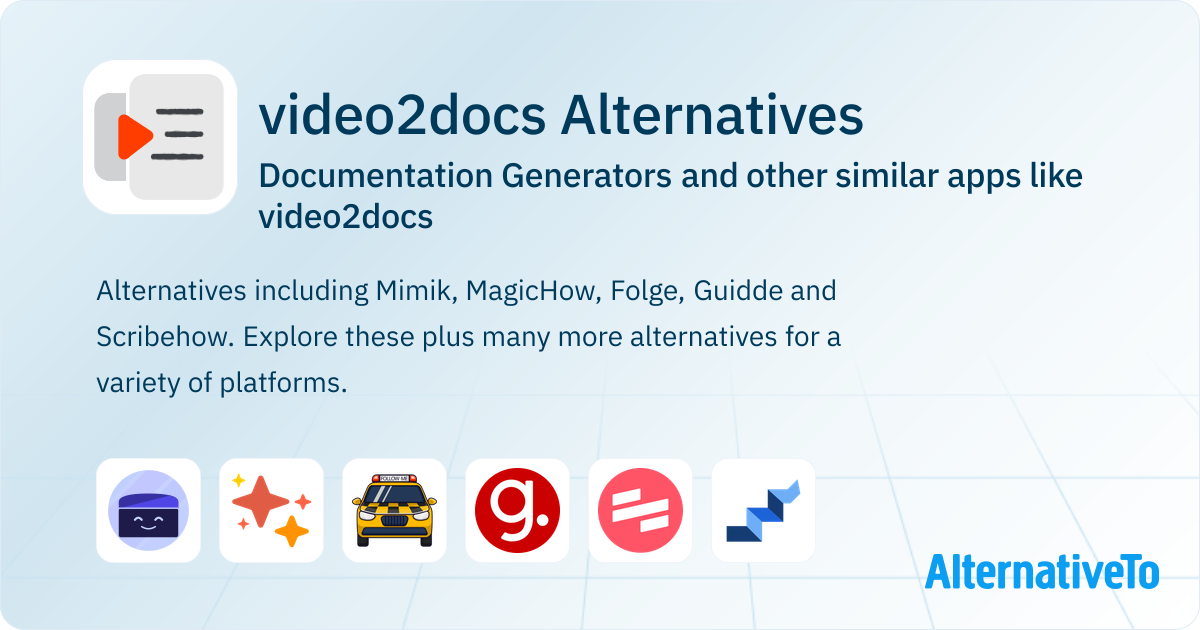 video2docs Alternatives: Top 6 Documentation Generators & Similar ...