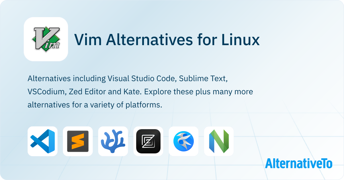 Vim Alternatives for Linux: Top 12 Code & Text Editors | AlternativeTo