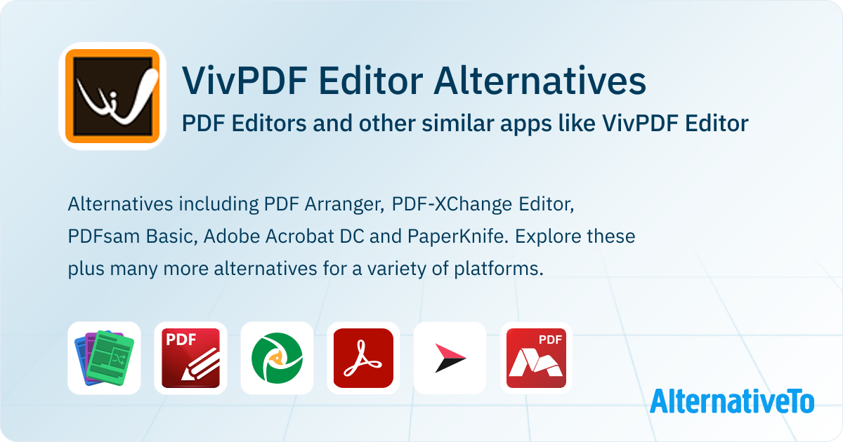 Vivpdf Filemenu VivPDF Editor Alternatives: Top 12 PDF Editors & Similar Apps ...