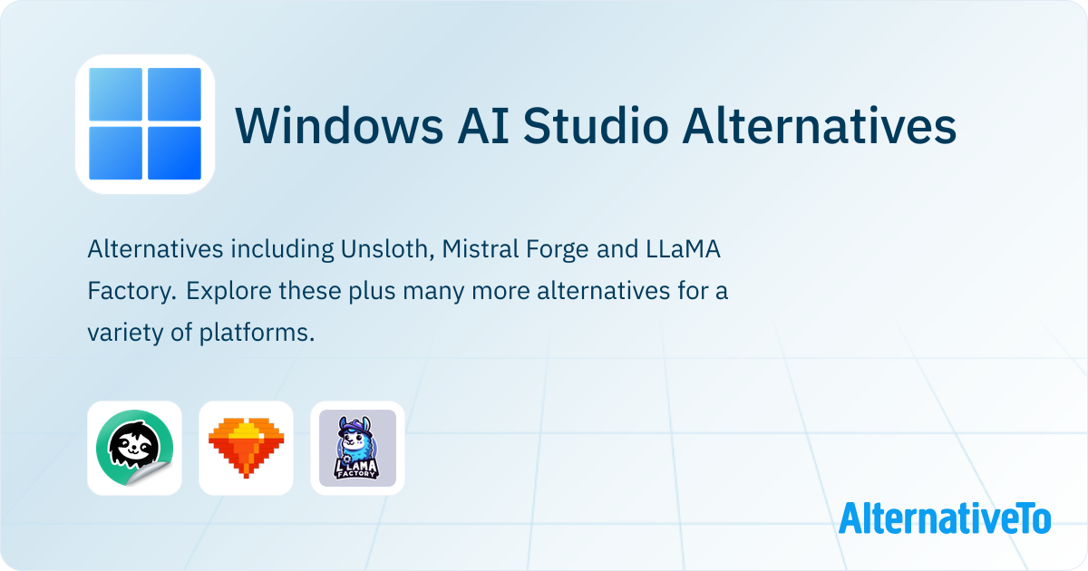 Windows AI Studio Alternatives - Explore Similar Software | AlternativeTo