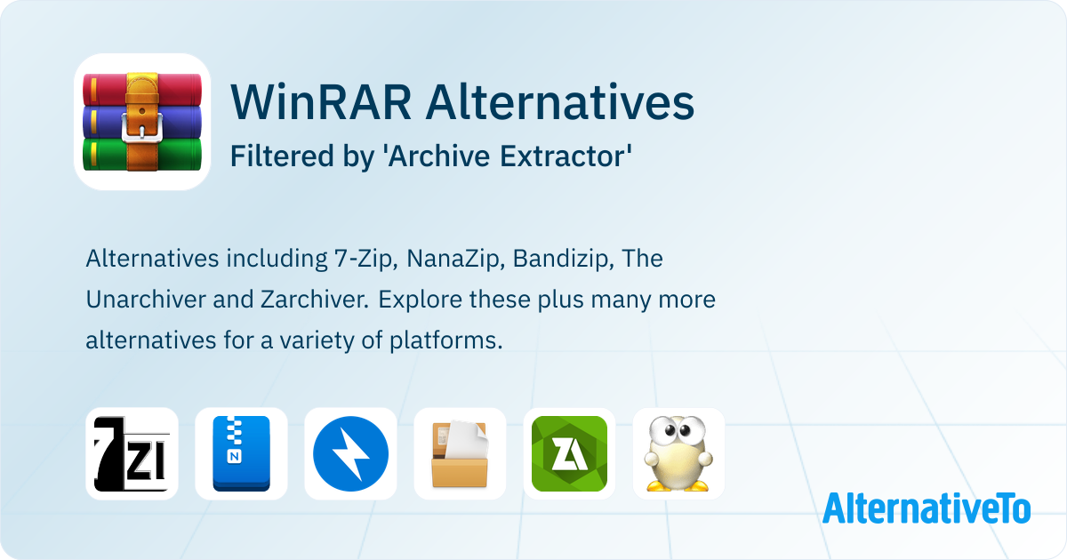 WinRAR Alternatives filtered by 'Archive Extractor' | AlternativeTo
