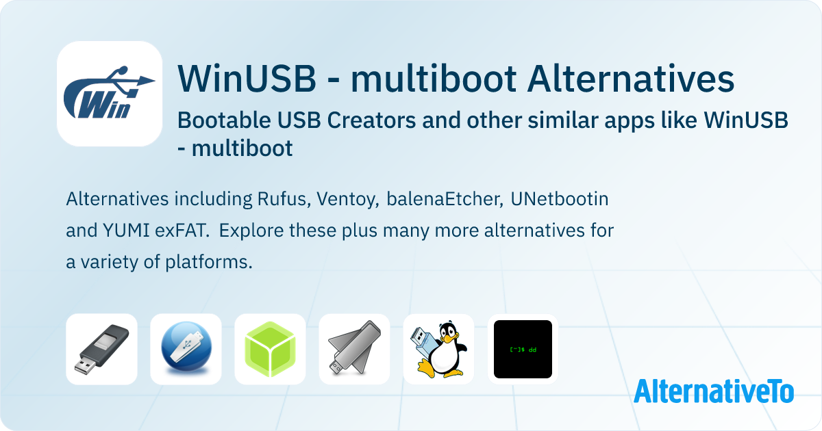 WinUSB - multiboot Alternatives: Top 12 Bootable USB Creators & Similar ...
