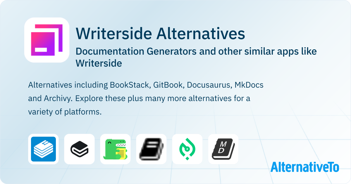 Writerside Alternatives: Top 12 Documentation Generators & Similar Apps ...