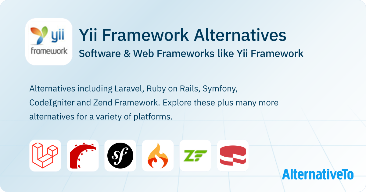 Yii Framework Alternatives: Top 12 Software Frameworks | AlternativeTo